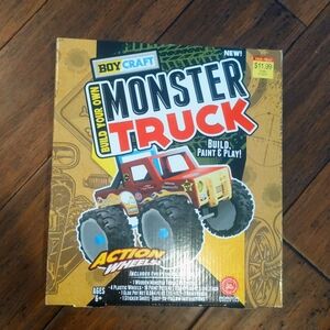 NWT Build Your Own Monster Truck Wooden Paintable Kids Boys Craft - by BoyCraft
